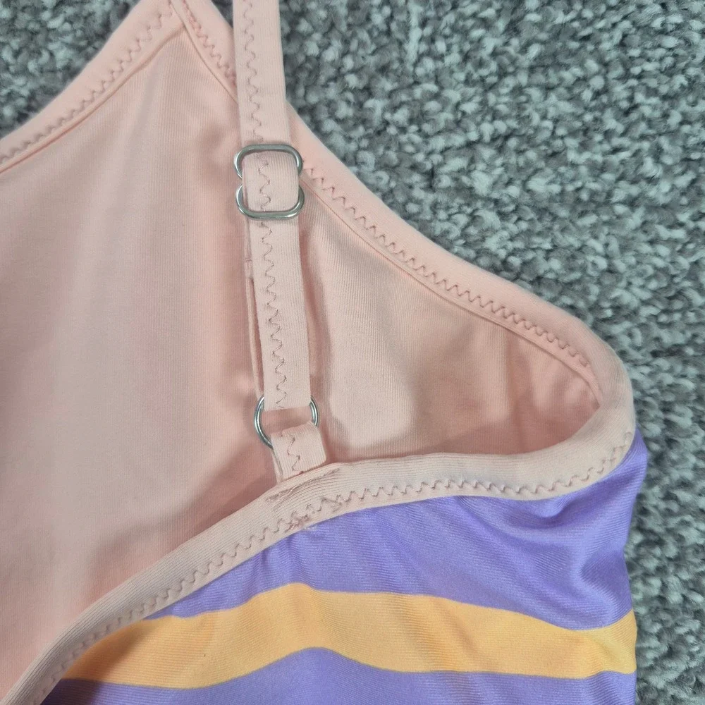 Chubbies Swimsuit Womens Medium Purple Geometric Retro One Piece Swimwear